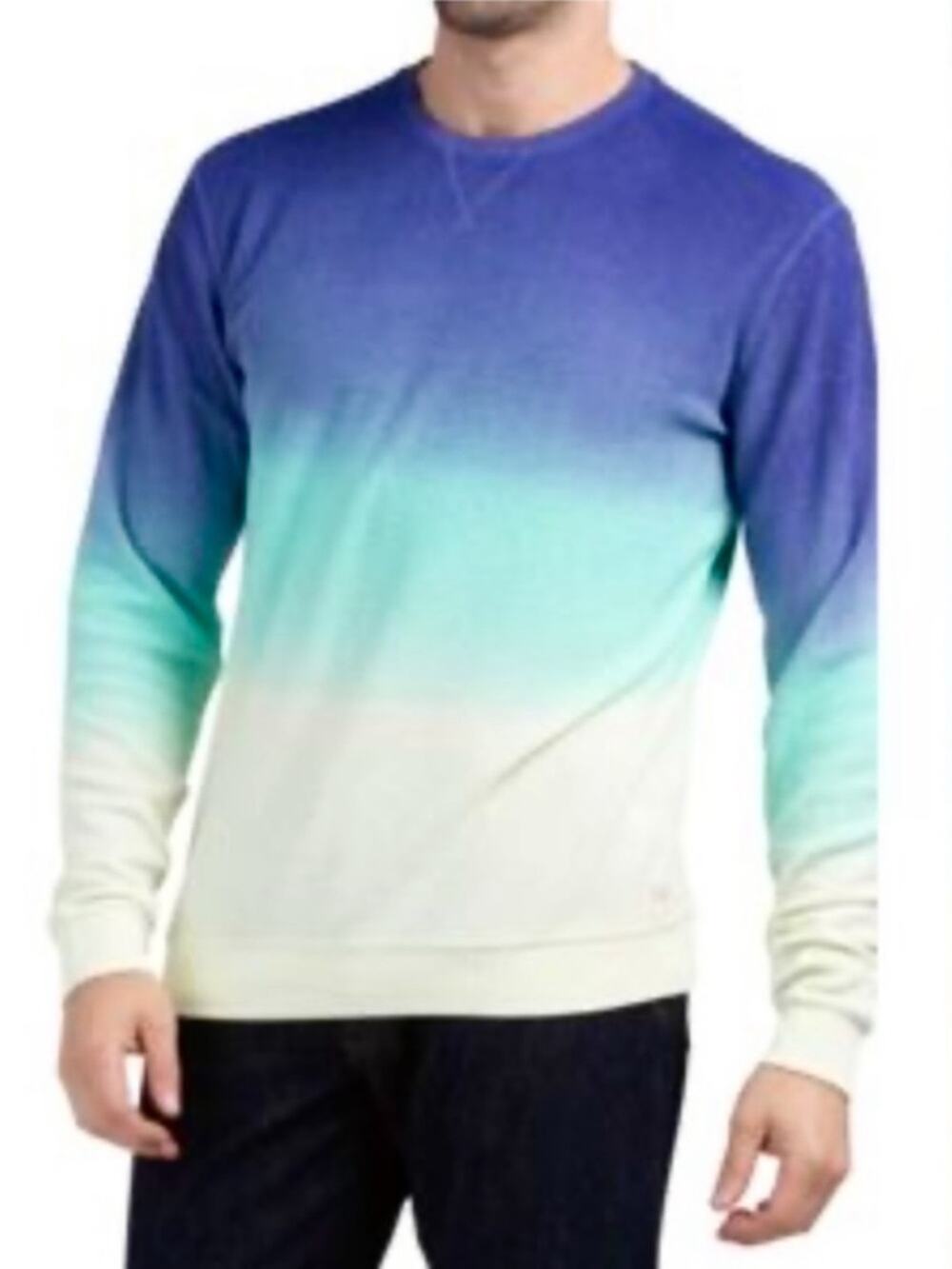 MARINE LAYER Vintage Terry Out Crewneck in Cool Ombré